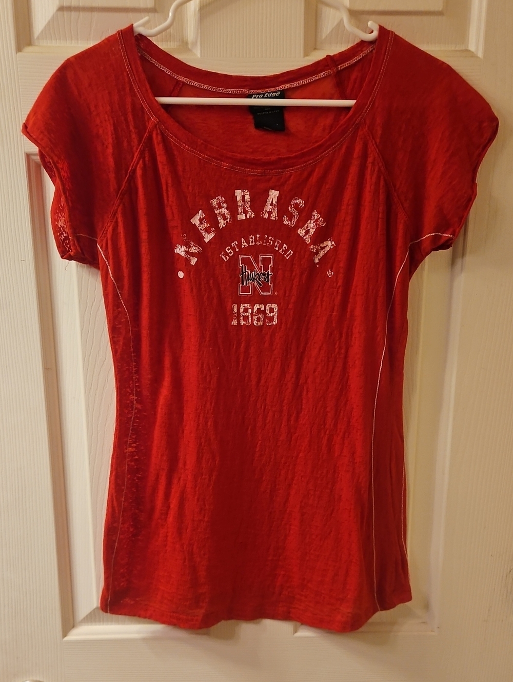 Pro Edge Red Nebraska Graphic Short Sleeve Tee